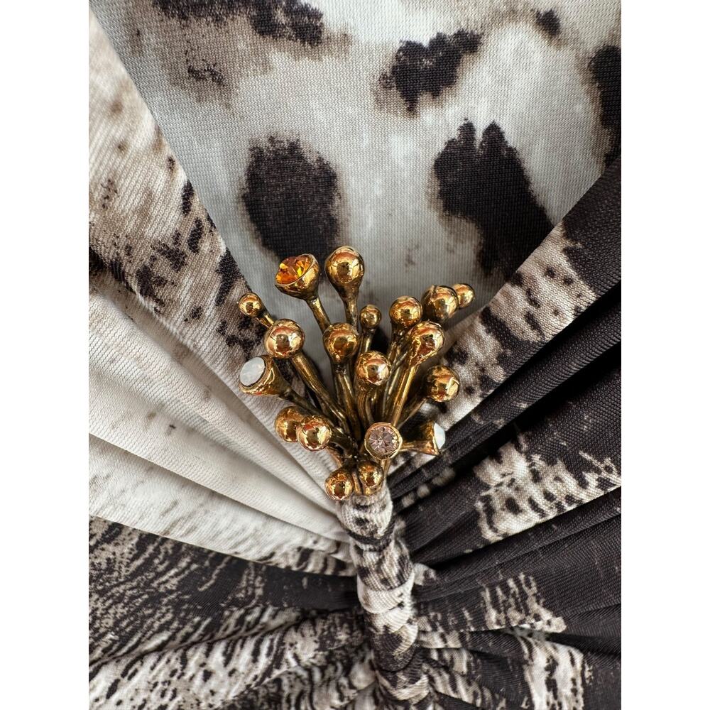 Roberto Cavalli Black and White Animal Print Long Sleeve Blouse - Picture 3 of 13